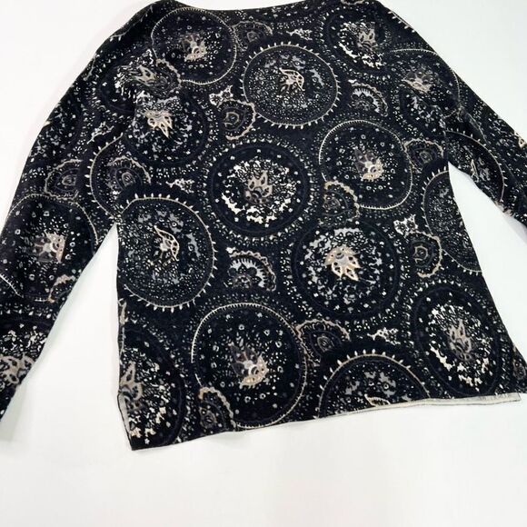 Talbots Merino Wool Sweater Womens MP Crew Floral Tribal Long Sleeve Pullover - Picture 8 of 9